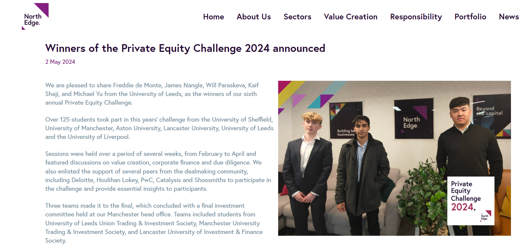 NorthEdge PE Challenge Winner